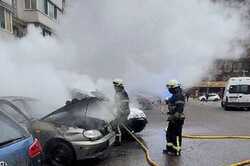 В пожаре под Киевом полностью сгорели автомобили (ФОТО)
