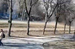 Появилось видео падения сбитой ракеты на Куреневку