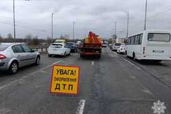 Северный мост в Киеве перегружен пробками из-за ДТП