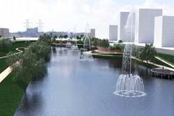 На Троещине обустроят парк с фонтанами на воде (ФОТО)