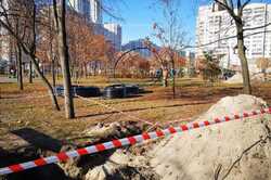 В парке «Позняки» заканчивают строительство инновационной поливной системы
